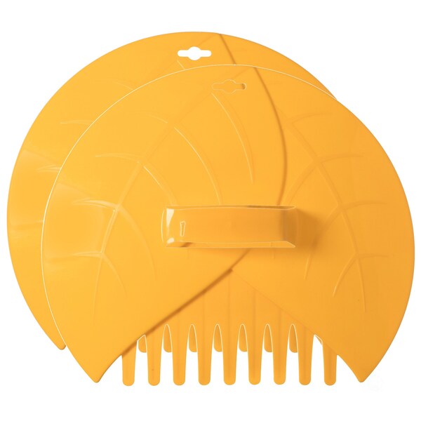 Gardenised Decorative Pair of Leaf Scoops, Hand Rakes for Lawn and Garden Cleanup, Yellow - QI003286.YL