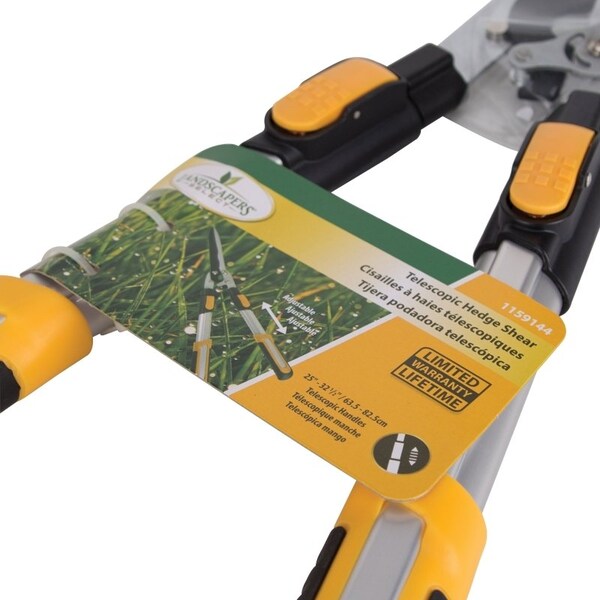 Landscapers Select Telescopic Hedge Shear, Straight with Wave Curve Blade, 8-1/4 in L Blade, Steel Blade - GH48126