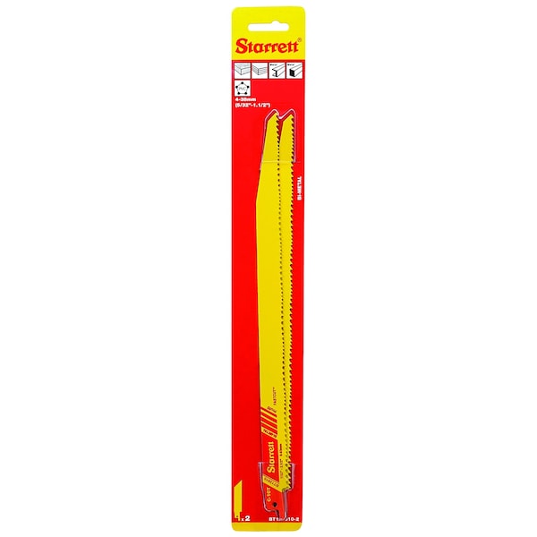 Starrett 3X Power - Multi-Purpose Bi-Metal, Reciprocating Blades, 12" X 3/4 X .050 X 6-10 Tpi, 2 Pack - BT12610-2