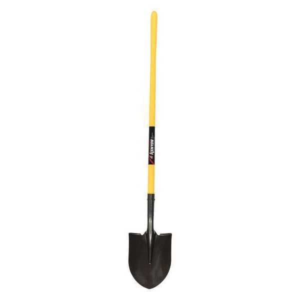 Kenyon Round Point Shovel, 16 ga #2 Blade, Steel Blade, Forward Turn Step, 48 in L Yellow - 49640