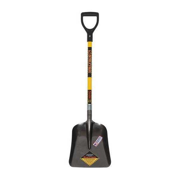 Structron Scoop Shovel, #2 Blade, Steel Blade, 29 in L Yellow Premium Fiberglass Handle - 49216