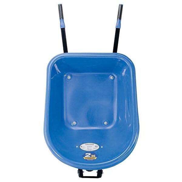 Vulcan Wheelbarrow, 6 cu-ft Volume, HDPE, 1-Wheel, Pneumatic Wheel, 16 in Wheel - PH6-S-OR