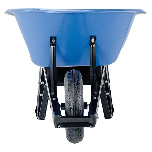 Vulcan Wheelbarrow, 6 cu-ft Volume, HDPE, 1-Wheel, Pneumatic Wheel, 16 in Wheel - PH6-S-OR