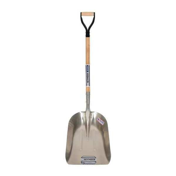 Seymour Midwest Scoop Shovel, #14 Blade, Heavy Aluminum Blade, 36 in L Natural Hardwood Handle - 49267