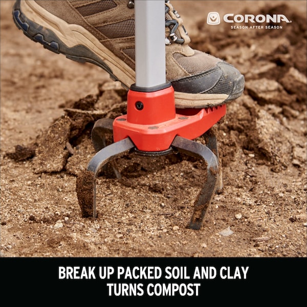 Corona Tools Corona ComfortGEL 4 Tine Steel Hand Tiller 6 in. Aluminum Handle - LG 3624