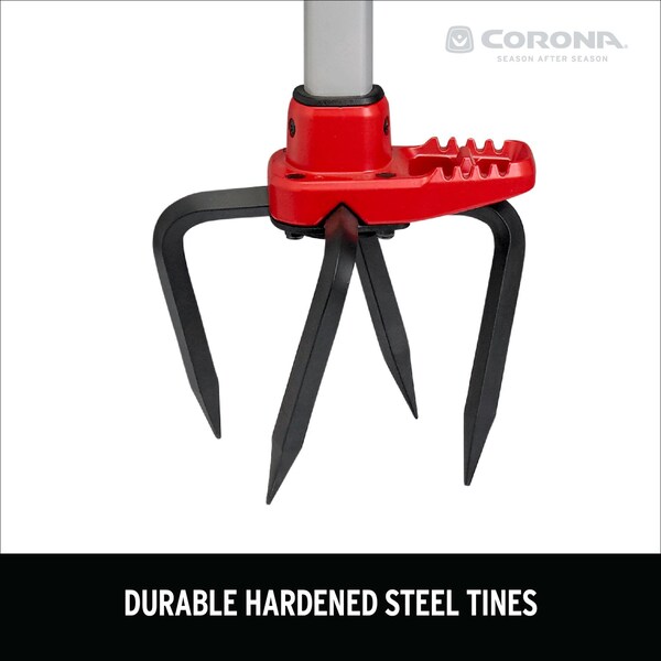 Corona Tools Corona ComfortGEL 4 Tine Steel Hand Tiller 6 in. Aluminum Handle - LG 3624