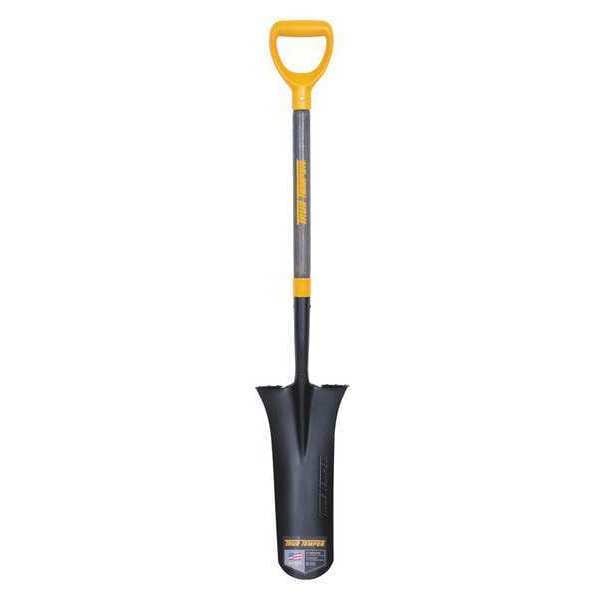 True Temper Drain Spade Shovel, Steel Blade, 24 in L Hard Wood Handle - 2540700