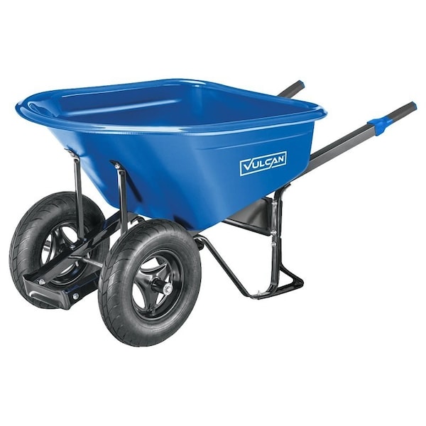 Vulcan Wheelbarrow, 7 cu-ft Volume, HDPE, 2-Wheel, Pneumatic Wheel, 16 in Wheel - PH7-S-2W-OR