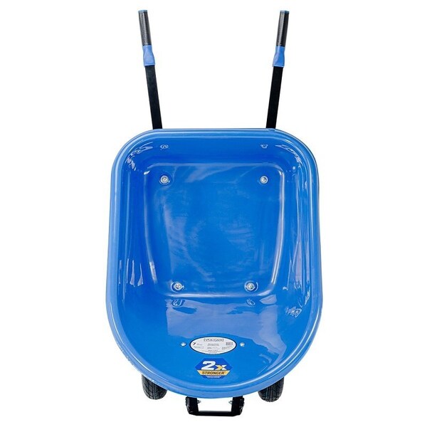 Vulcan Wheelbarrow, 7 cu-ft Volume, HDPE, 2-Wheel, Pneumatic Wheel, 16 in Wheel - PH7-S-2W-OR