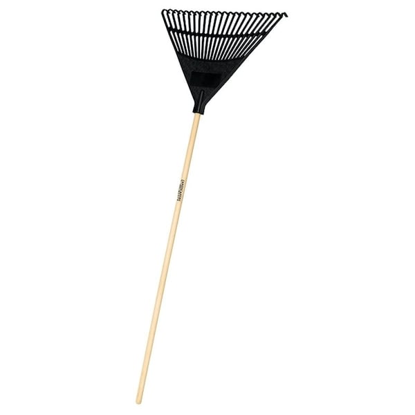 Landscapers Select LawnLeaf Rake, Poly Tine, 22Tine, Hardwood Handle, 48 in L Handle - 34591 EP22OR