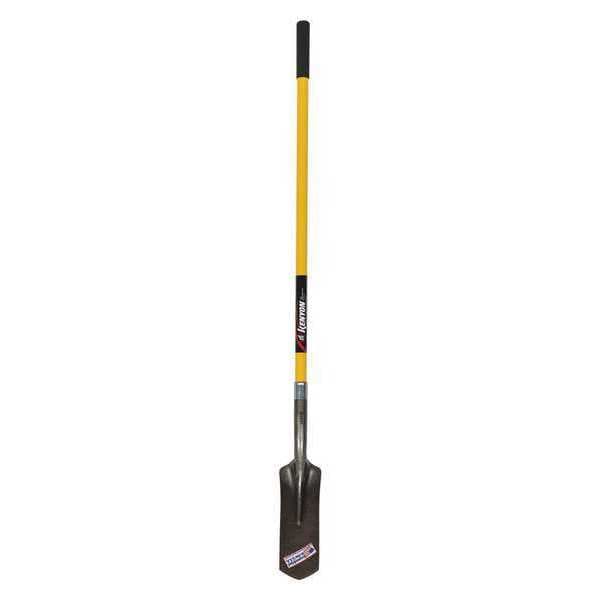 Kenyon Trenching Shovel, 14 ga Tempered Steel Blade, Forward Turn Step, 48 in L Yellow - 89084