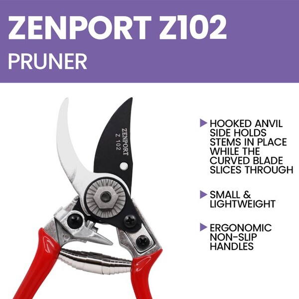 Zenport Swiss Style Hand Bypass Pruner, 7-Inch, 12PK - Z102