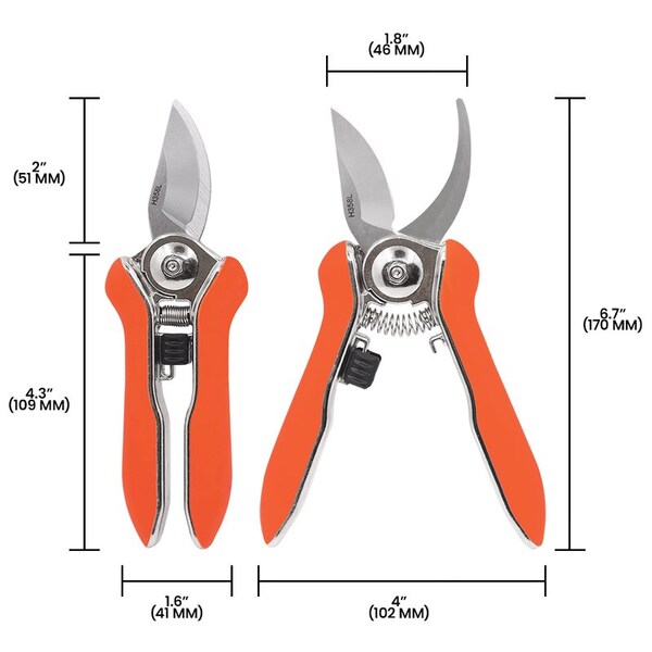Zenport Curved Blade Micro Trimmer Bypass Shear, 6.5-Inch, 10PK - H358L