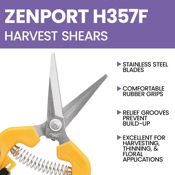 Zenport Comfi-Grip Harvest Shear, Straight Blade, 12PK - H357F