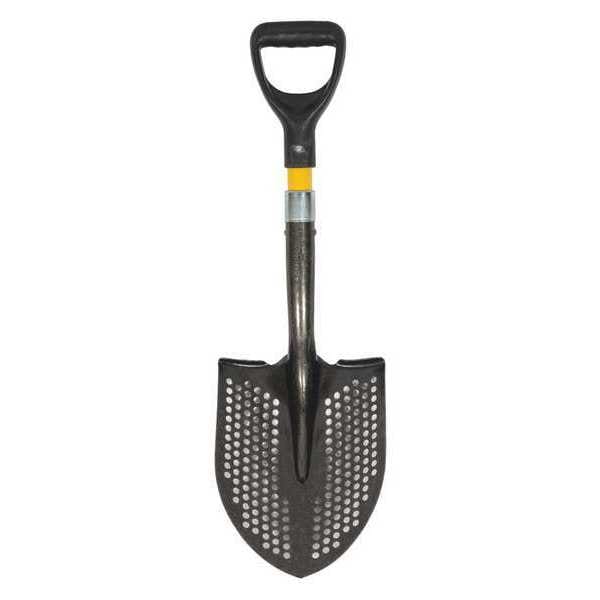 Toolite Mini Round Point Shovel, 14 ga #2 Blade, Steel Blade, Forward Turn Step, 28 in L Yellow/Black - 49538