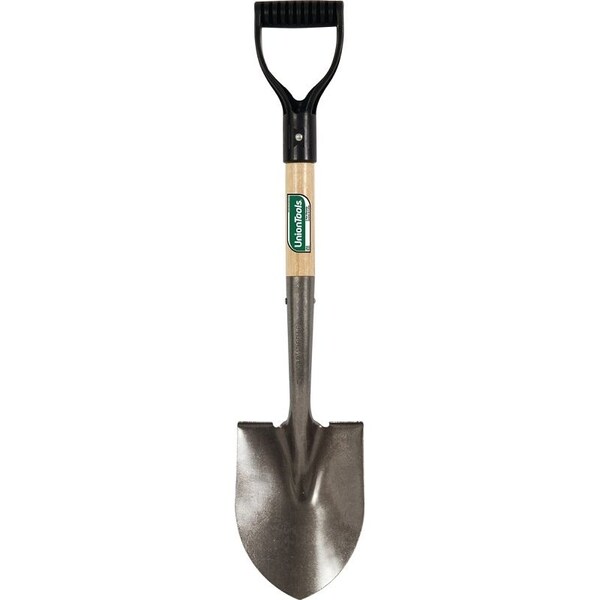 Union Tools Digging Shovel, 6 in W Carbon Steel Blade, Hardwood Handle W/ D-Grip - 163037900