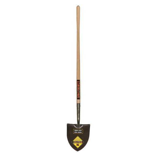 Structron Round Point Shovel, #2 Blade, Steel Blade, Forward Turn Step, 48 in L Natural Hardwood Handle - 49170