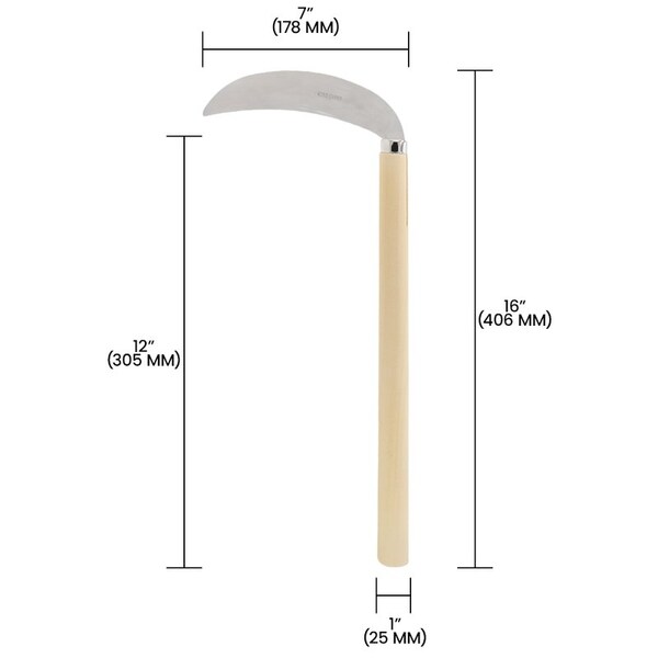 Zenport Landscape Sickle 7 in Carbon Steel Blade, 3PK - K203