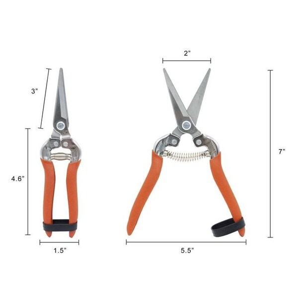 Zenport Harvest Shear, Straight Stainless Steel Serrated Blade, 3PK - H302S