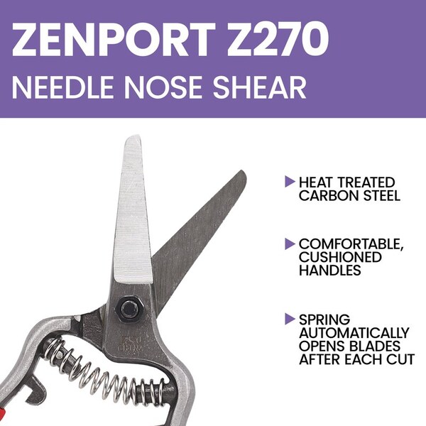 Zenport 6 in Forged Straight Blade Needle Nose Shear, 3PK - Z270