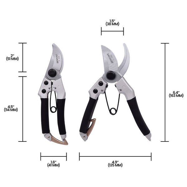 Zenport Deluxe Chrome-Plated Pruner, 7-Inch, 3PK - Z206