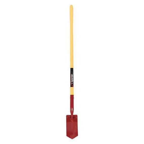 Kenyon Trenching Shovel, 14 ga Steel Blade, 48 in L Yellow Polymer with Fiberglass Core Handle - 89245