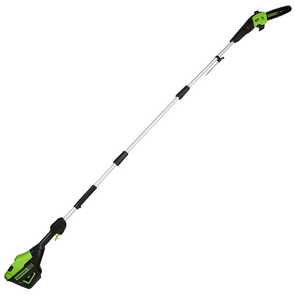 Greenworks Cordless Pole Saw, Bar Length 10", 2.0 Ah - 1405802