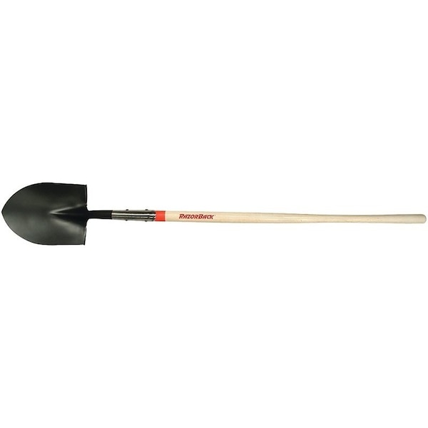 Razor-Back Shovel, 8-7/8 in W Steel Blade, 48 in L Straight Hardwood Handle - 45519