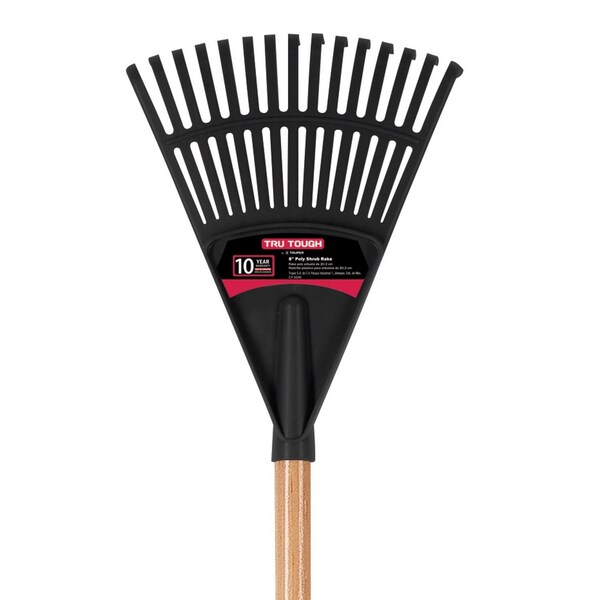 Truper Truper Tru-Tough 54.5 in. 15 Tine Poly Shrub Rake Wood Handle - EP-15