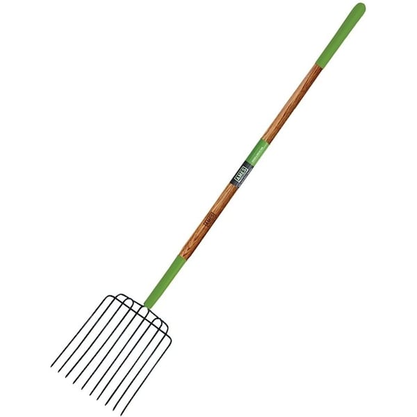 Ames ManureBedding Fork, Steel Tine, Wood Handle, 61 in L Handle - 2826300