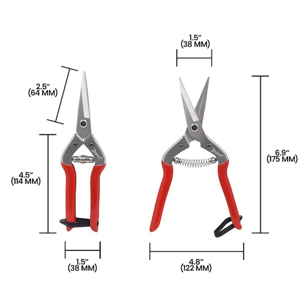 Zenport Harvest Shear, Long Straight Stainless Steel Blade, 3PK - H300S