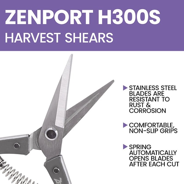 Zenport Harvest Shear, Long Straight Stainless Steel Blade, 3PK - H300S