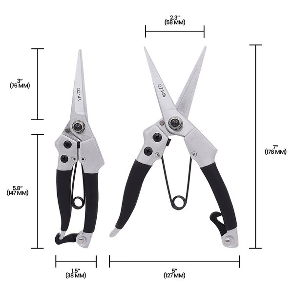 Zenport Pruner Hoof Trimmer, Floral Bunch Cutter, 8-Inch, 3PK - QZ143