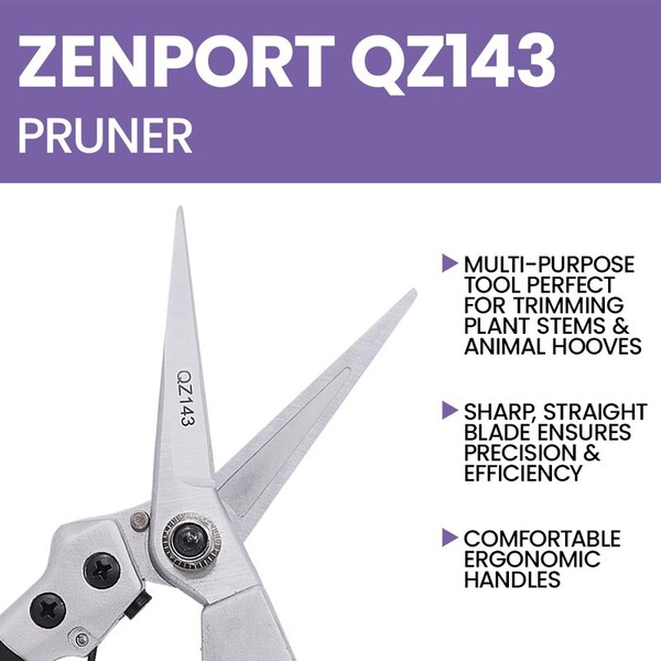 Zenport Pruner Hoof Trimmer, Floral Bunch Cutter, 8-Inch, 3PK - QZ143