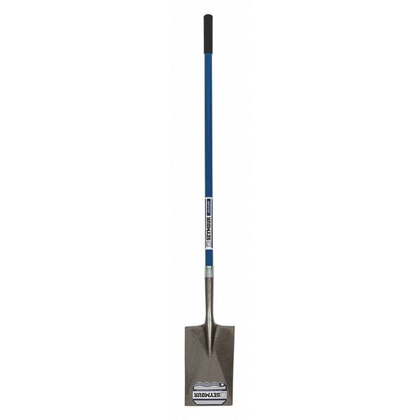 Seymour Midwest Garden Spade Shovel, 14 ga Steel Blade, Rear Turn Step, 48 in L Blue - 49453