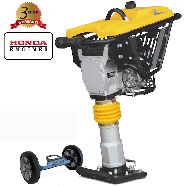 Tomahawk Power 3 HP Honda Tamping Rammer w Wheels - JX60H + JX60H-WHEELS