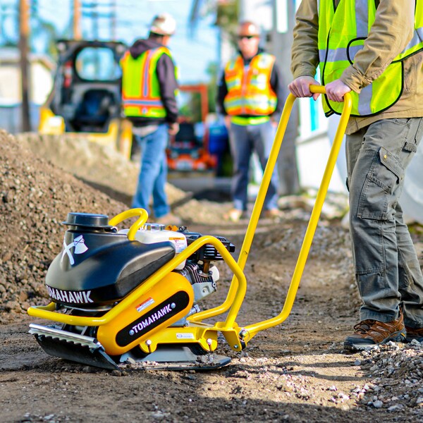 Tomahawk Power 5.5 HP Honda Vibratory Plate Compactor Tamper - TPC90H + TPC90H-WHEELS