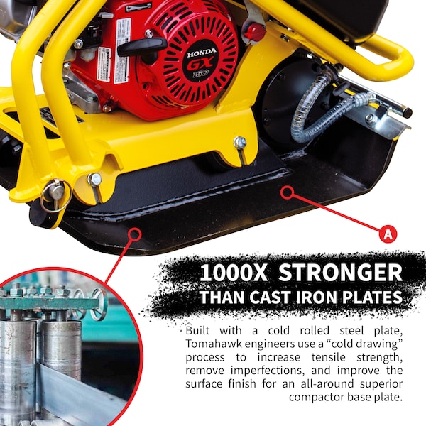 Tomahawk Power 5.5 HP Honda Vibratory Plate Compactor Tamper - TPC90H + TPC90H-WHEELS