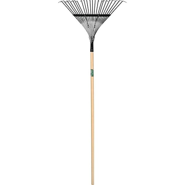 Union Tools Leaf Rake, Steel Tine, 22Tine, Hardwood Handle, 48 in L Handle - 64430