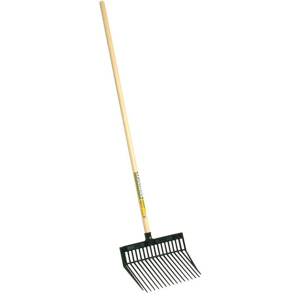 Little Giant Bedding Fork, Diamond Shaped Tine, Polycarbonate Tine, Wood Handle, Green, 52 in L Handle - PDF1GREEN