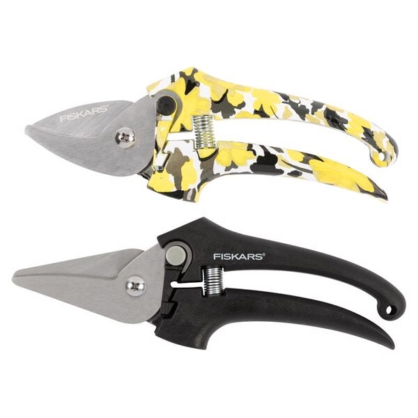 Fiskars Designer Stainless Steel Anvil and Bypass Pruner Set - 395810-1017