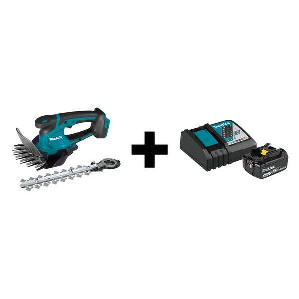 Makita LXT Grass Shear, Hedge Trimmer Blade 18V - XMU04ZX + BL1840BDC1
