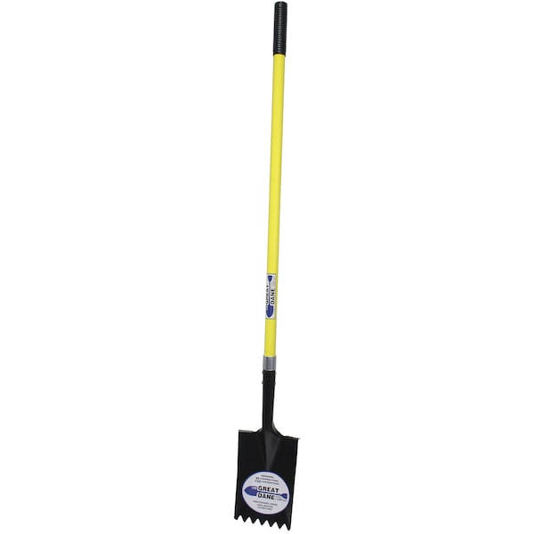 The Brush Man Tear-Off Spade W/ Fulcrum, Serrated Edge, Long Figerglass Handle, 4PK - SPADE-3-LFG-S-I