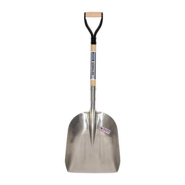 Seymour Midwest Scoop Shovel, #10 Blade, Heavy Aluminum Blade, 29 in L Natural Hardwood Handle - 49240