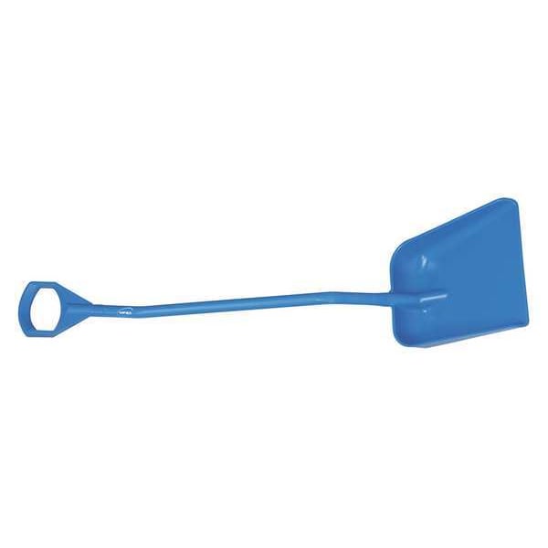 Remco Ergonomic Square Point Shovel, Polypropylene Blade, 51.2 in L, Blue - 56013