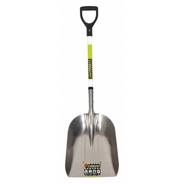 Seymour Midwest No. 12 14 ga Scoop Shovel, Aluminum Blade, 29 in L, Black/Hi-Visibility Green - 49755GRA