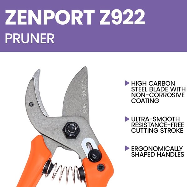 Zenport Anvil Pruner, Locking, 1.5-Inch Steel Blade, 10PK - Z922