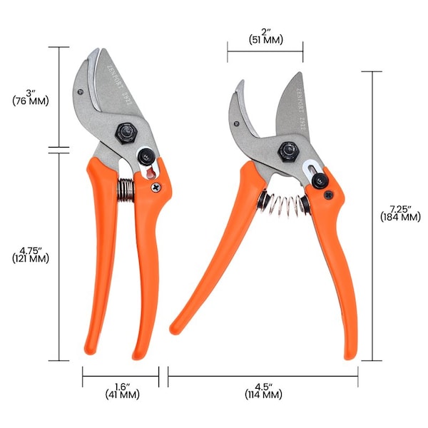 Zenport Anvil Pruner, Locking, 1.5-Inch Steel Blade, 10PK - Z922