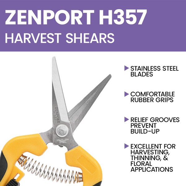 Zenport Comfi-Grip Harvest Shear, Curved Blade, 12PK - H357