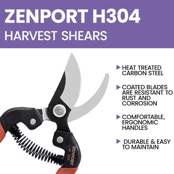 Zenport Carbon Steel Bypass Harvest and Utility Shear, 12PK - H304